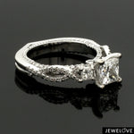 Load image into Gallery viewer, 1-Carat Princess cut Solitaire Diamond Accents Platinum Ring JL PT 1369
