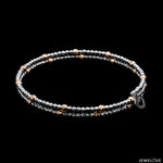 Load image into Gallery viewer, Japanese 2-row Platinum &amp; Rose Gold Bracelet for Women with Diamond Cut Balls JL PTB 1260
