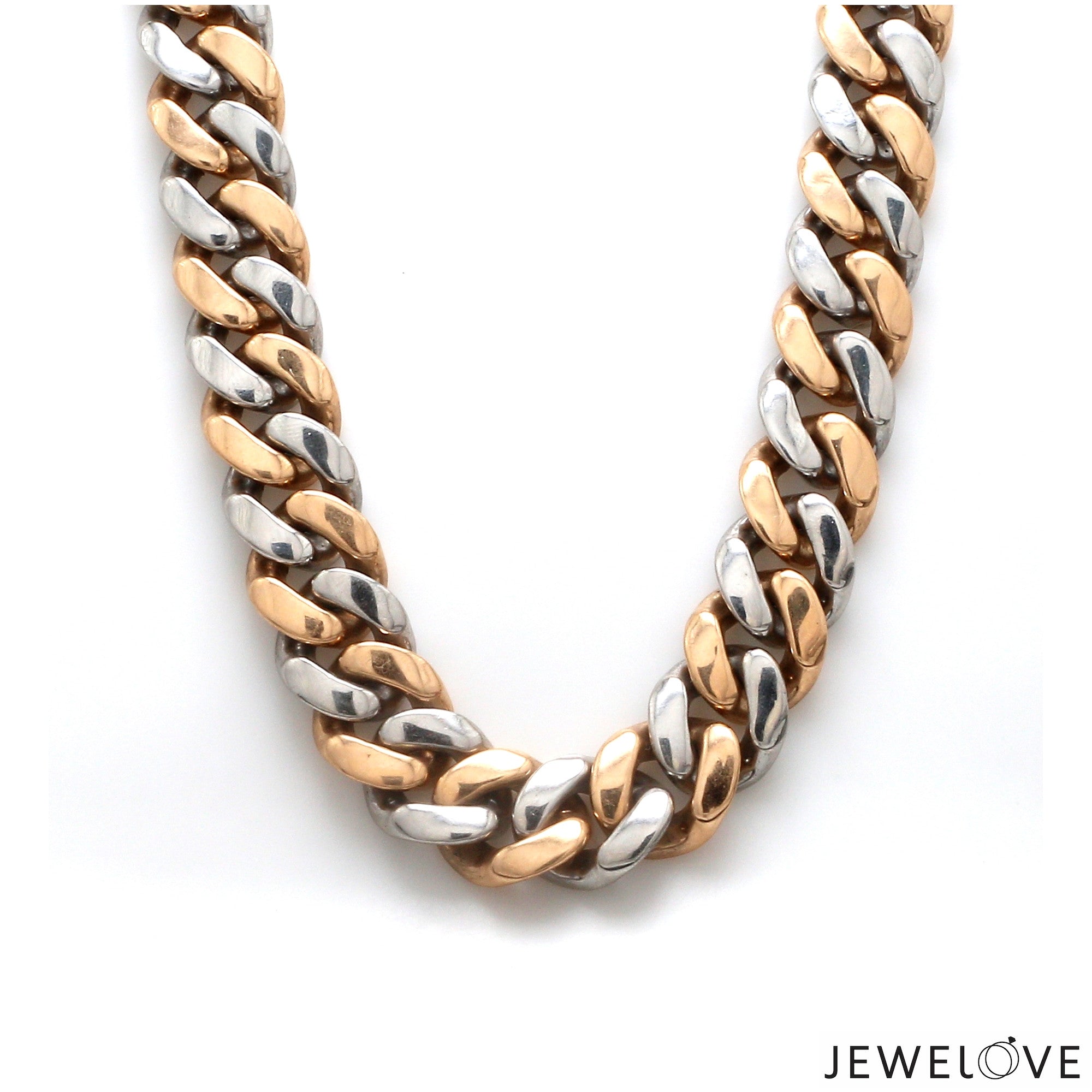 13mm Heavy Platinum & Rose Gold Chain for Men JL PT CH 1003-C