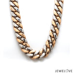 Load image into Gallery viewer, 13mm Heavy Platinum &amp; Rose Gold Chain for Men JL PT CH 1003-C
