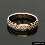 Load image into Gallery viewer, Platinum Love Bands with Rose Gold Unisex Ring JL PT 1407
