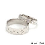 Load image into Gallery viewer, Designer Platinum  Princess Diamond Cut Couple Ring JL PT CB 87   Jewelove
