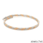 Load image into Gallery viewer, Japanese 2-row Platinum &amp; Rose Gold Bracelet for Women with Diamond Cut Balls JL PTB 1226
