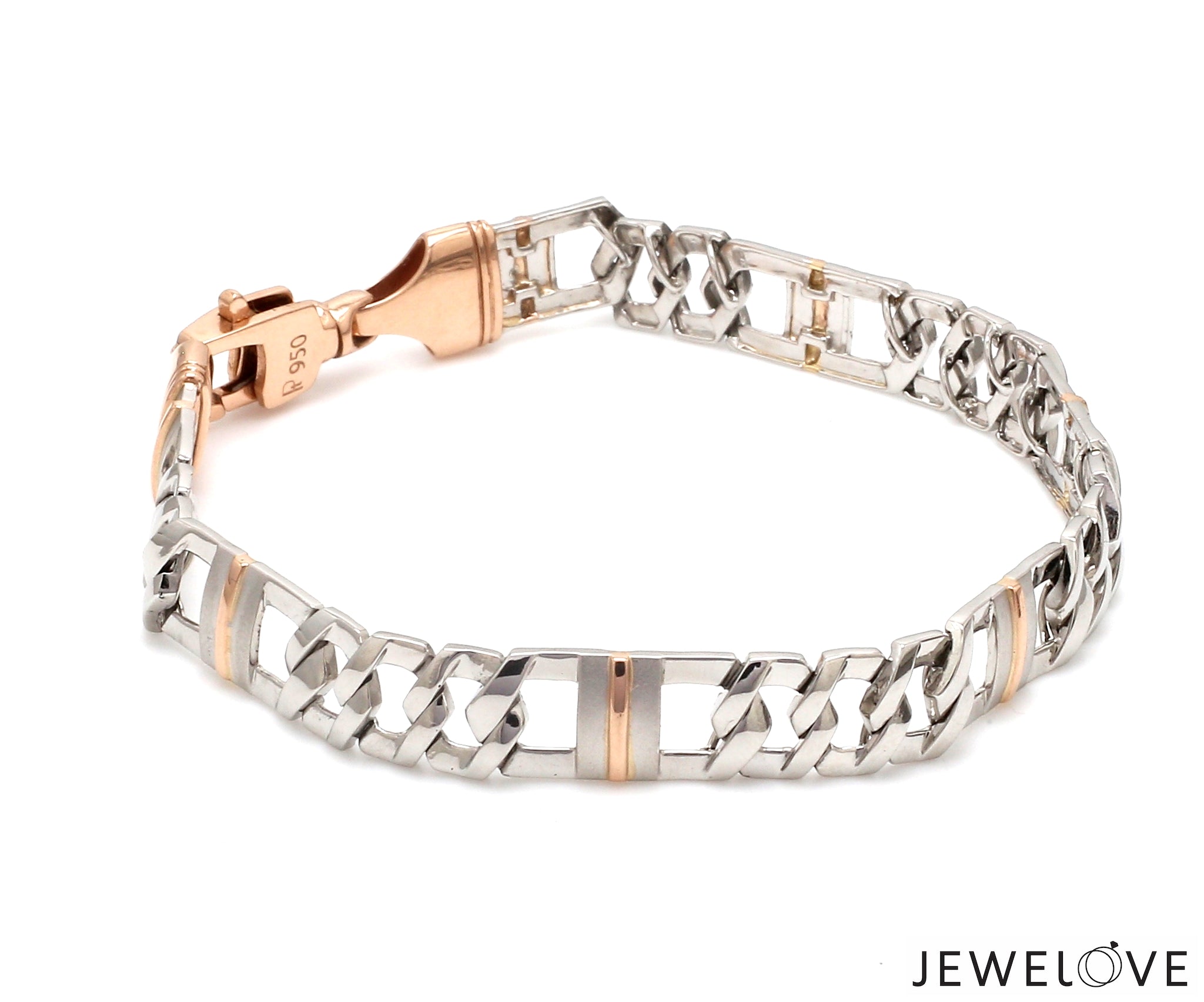 Designer Platinum & Rose Gold Bracelet for Men JL PTB 750R   Jewelove.US