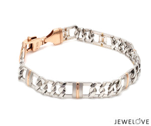 Designer Platinum & Rose Gold Bracelet for Men JL PTB 750R   Jewelove.US