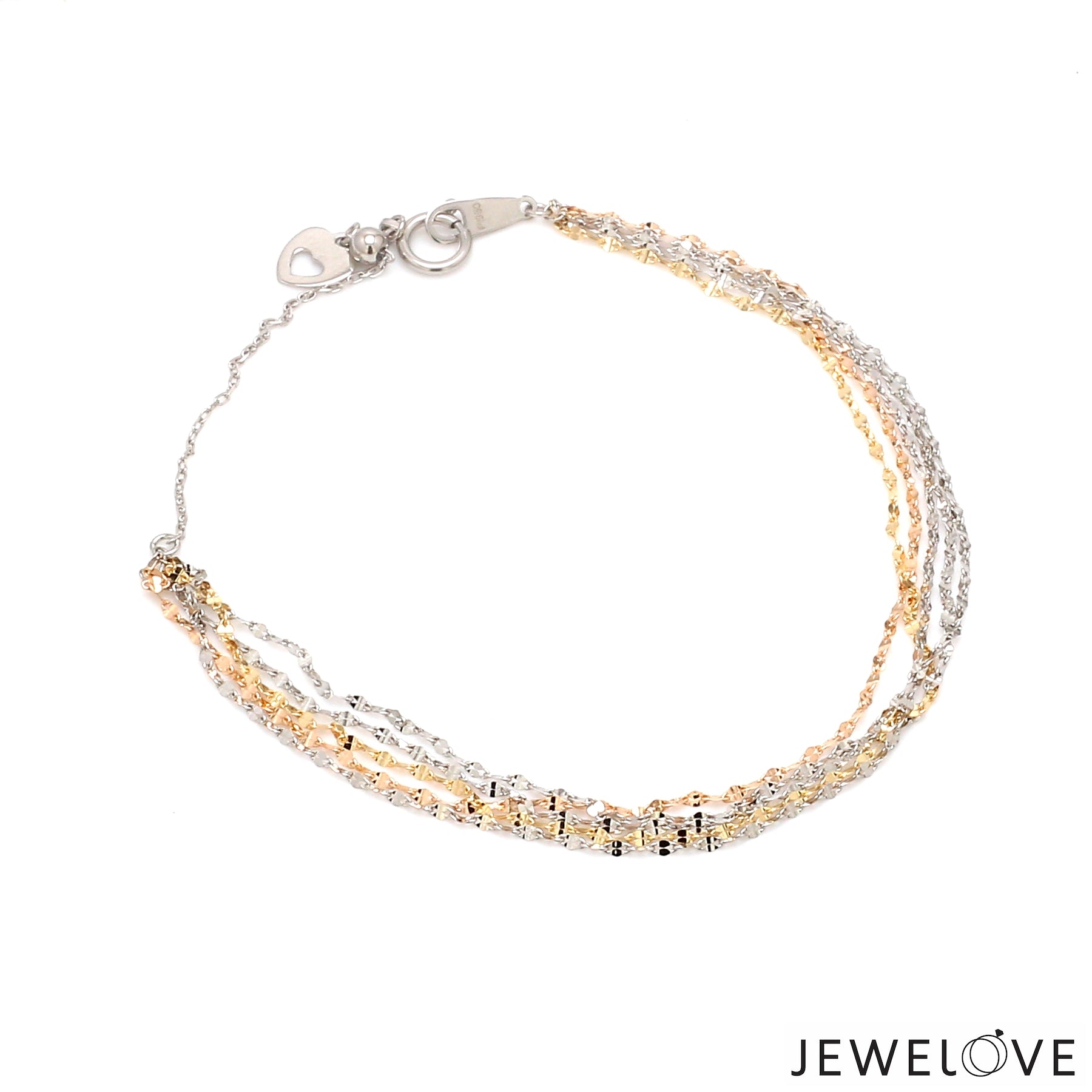 Japanese 5 Line Platinum & Rose gold Fantasy Light Weight Adjustable Bracelet JL PTB 1369