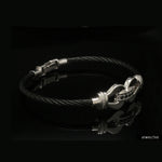 Load image into Gallery viewer, Platinum Bracelet with Black Stone for Men JL PTB 1342
