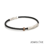 Load image into Gallery viewer, Platinum &amp; Rose Gold Bracelet with Black Stone for Men JL PTB 1325
