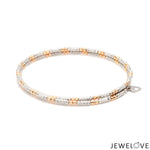Load image into Gallery viewer, Japanese 2-row Platinum &amp; Rose Gold Bracelet for Women with Diamond Cut Balls JL PTB 1277
