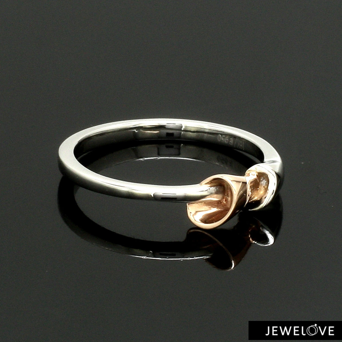 Evara Plain Platinum Rose Gold Ring for Women JL PT 1409