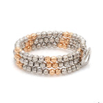 Load image into Gallery viewer, Japanese 3 Row Flexible Platinum Rose Gold Fusion Ring with Diamond Cutting JL PT 1375
