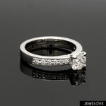 Load image into Gallery viewer, 1 to 5 Carat Lab Grown Solitaire Diamond Shank Platinum Engagement Ring JL PT LG 0166
