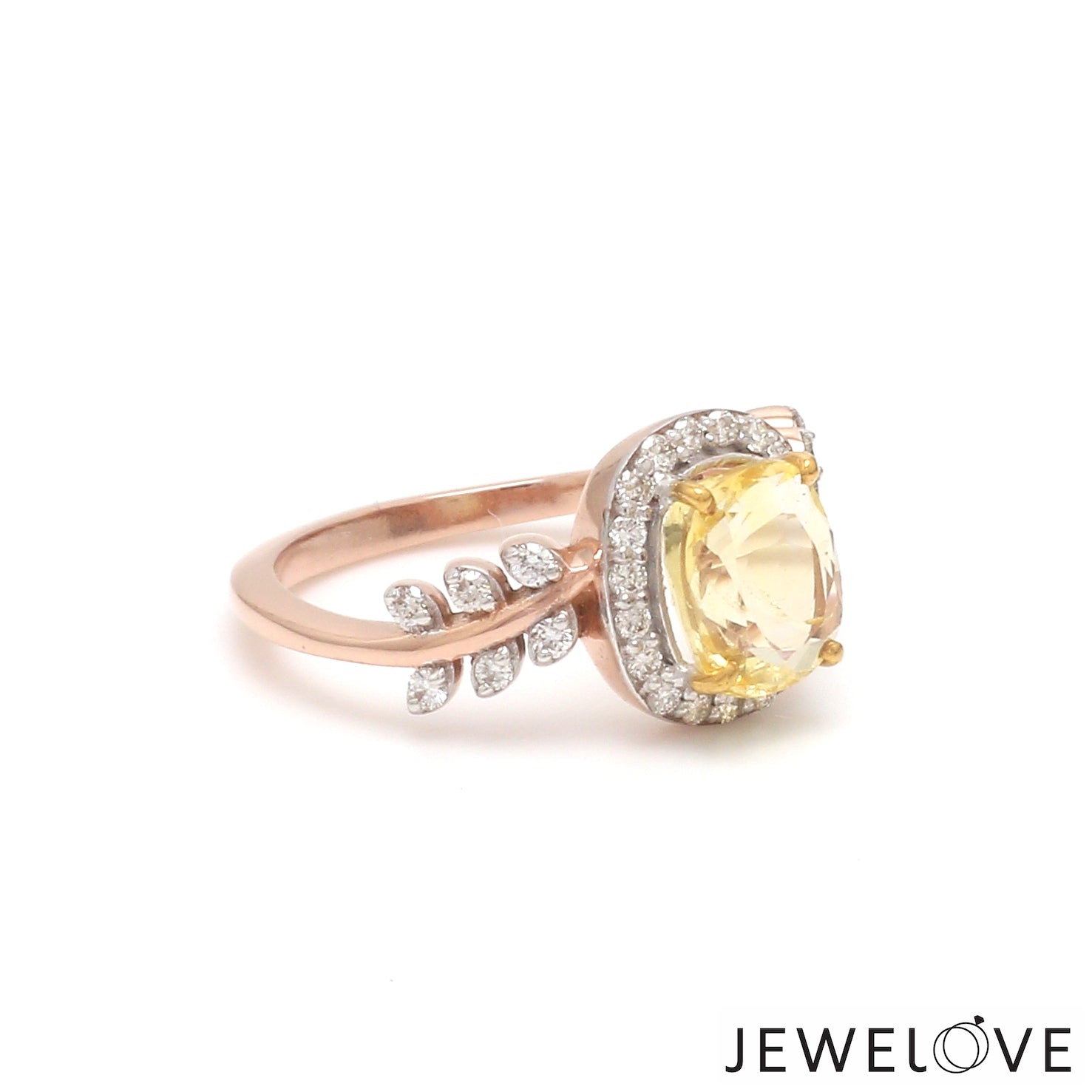 1.75cts. Yellow Sapphire 18K Rose Gold Diamond Ring for Women JL AU 1356R   Jewelove