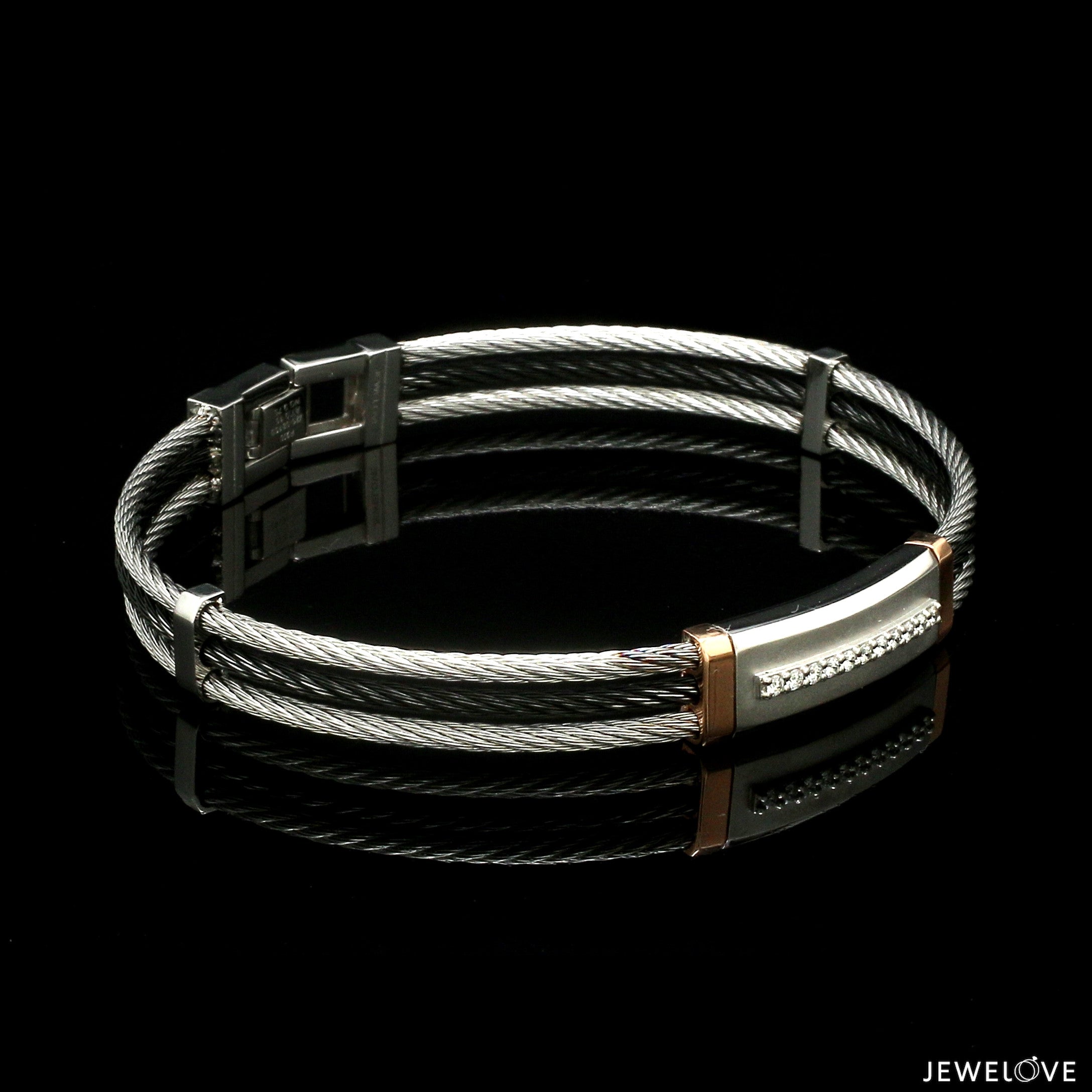 Men of Platinum | Diamond Rose Gold Bracelet for Men JL PTB 1309