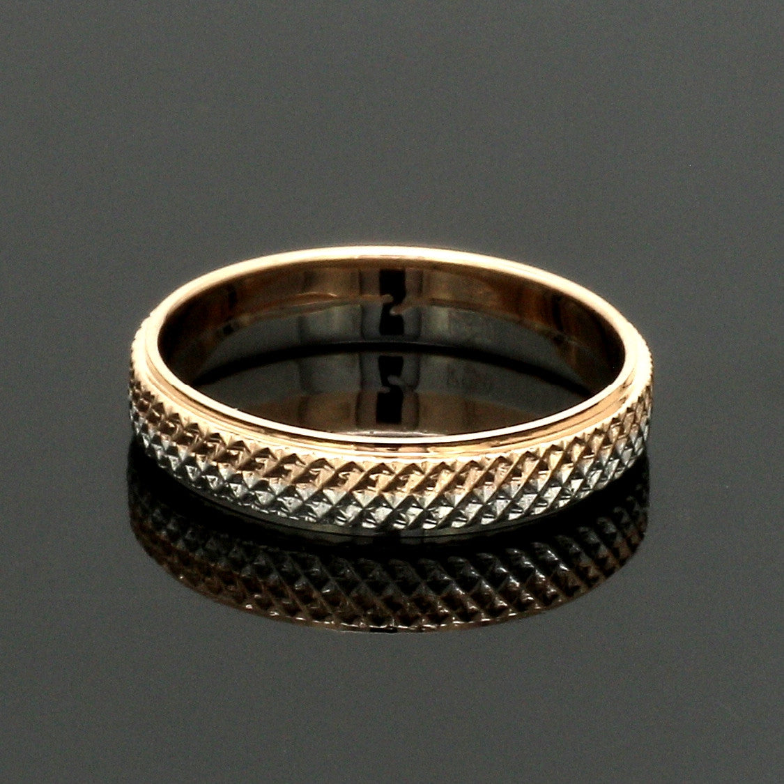 Platinum Love Bands with Rose Gold Ring JL PT 1406