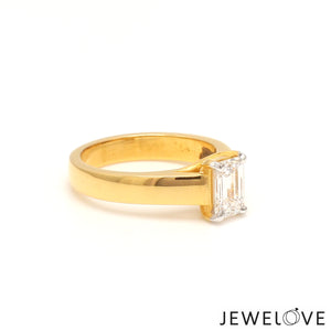 70-Pointer Emerald Cut Solitaire Diamond 18K Yellow Gold Ring JL AU RS EM 127Y   Jewelove.US