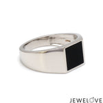 Load image into Gallery viewer, Men of Platinum | 10mm Black Enamel Ring for Men JL PT 1494
