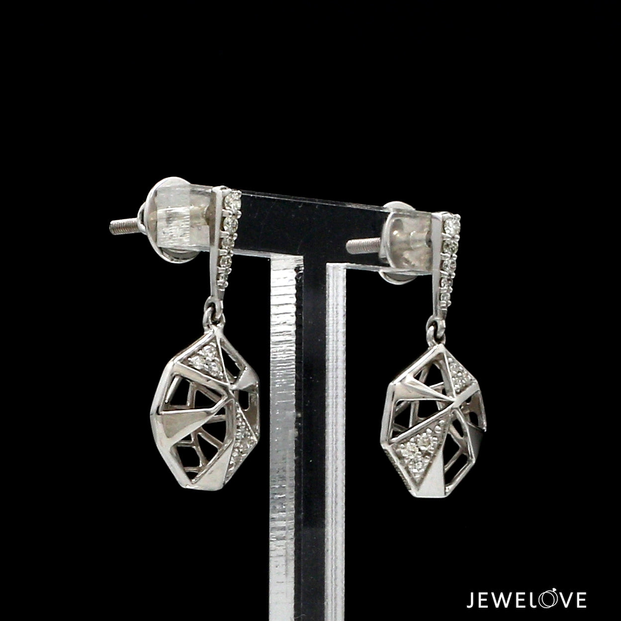 Evara Platinum Diamonds Earrings for Women JL PT E 267   Jewelove.US