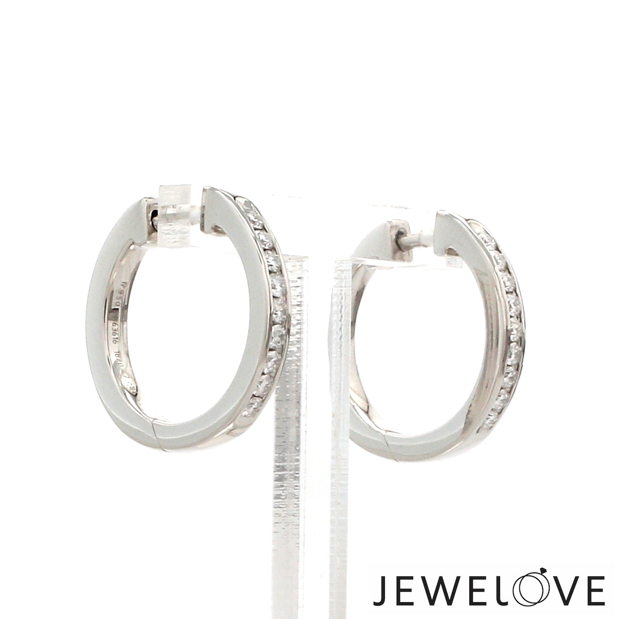 Platinum Bali Earrings with Diamonds  JL PT E 332   Jewelove