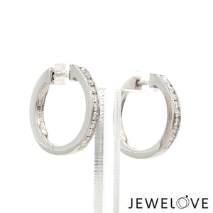 Platinum Bali Earrings with Diamonds  JL PT E 332   Jewelove