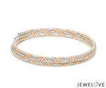 Load image into Gallery viewer, Japanese 3-row Platinum &amp; Rose Gold Bracelet for Women with Diamond Cut Balls JL PTB 1225
