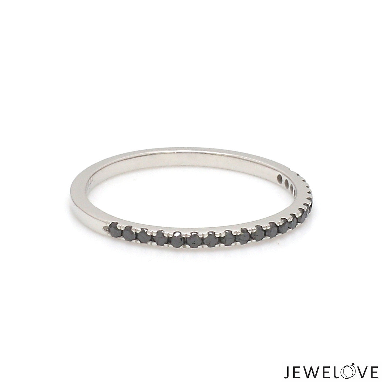 Thin Half Eternity Black Diamond Ring in Platinum JL PT 284-BD