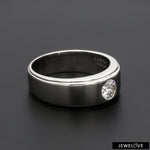 Load image into Gallery viewer, Classic Platinum Solitaire Love Bands SJ PTO 101 - Hi-Polish   Jewelove.US
