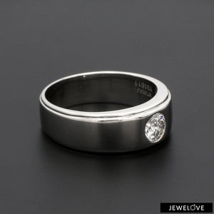 Classic Platinum Solitaire Love Bands SJ PTO 101 - Hi-Polish
