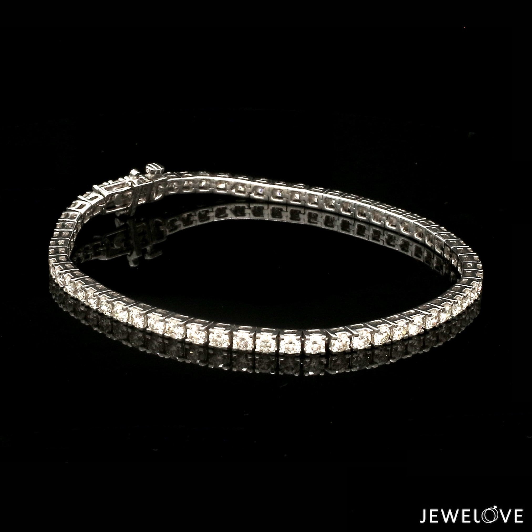18-Pointer Diamond Tennis Bracelet 18K White Gold JL AU 755