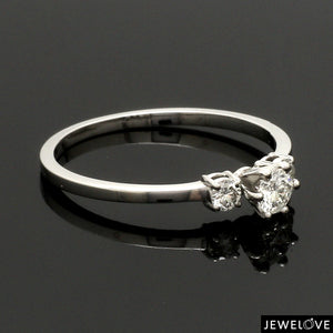 30-Pointer Solitaire Diamond Accents Platinum Ring JL PT 1229-D