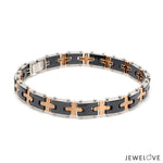 Load image into Gallery viewer, Men of Platinum| Rose Gold with Black Stone Bracelet for Men JL PTB 1327
