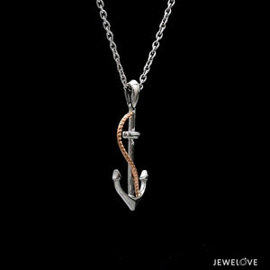 Platinum Anchor Pendant with Rose Gold for Sailors JL PT P 320   Jewelove.US