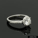 Load image into Gallery viewer, 1-Carat Solitaire Lab Grown Diamond Accents Platinum Engagement Ring JL PT LG 977-A
