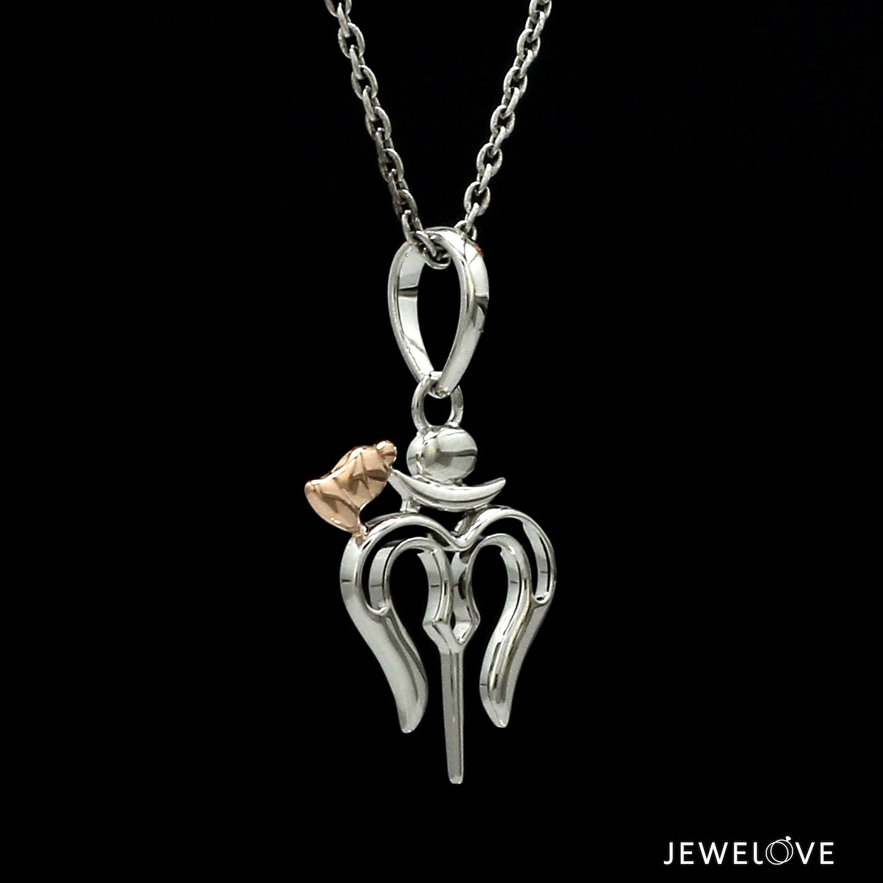 Plain Platinum Rose Gold Shiv Ji Trishul Pendant JL PT P Trishul-RG
