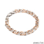 Load image into Gallery viewer, Men of Platinum | 7.25mm Platinum &amp; 18k Rose Gold Bracelet for Men JL PTB 1344
