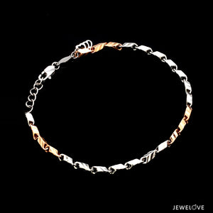 3mm Japanese Platinum & Rose gold Bracelet JL PTB 1262   Jewelove.US