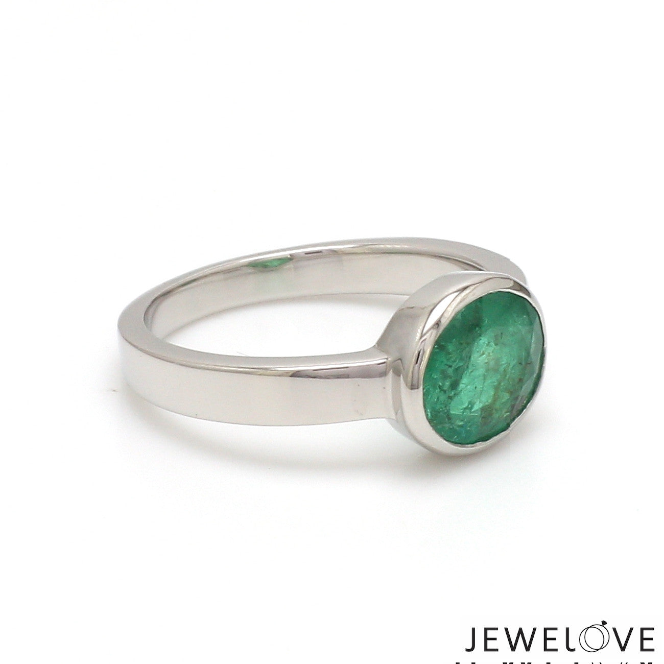 Platinum Ring with Emerald JL PT Emerald