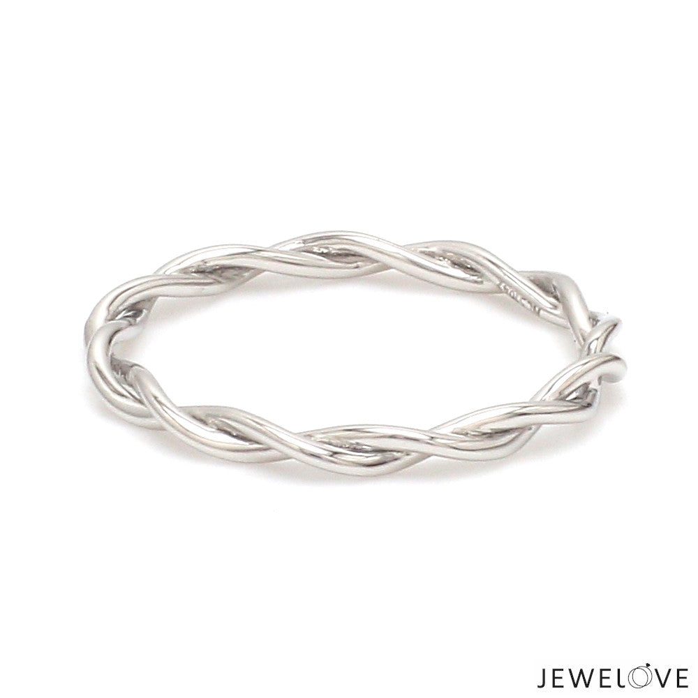 Plain Platinum Rope Ring for Women JL PT 1386