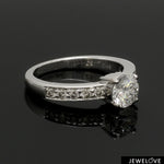 Load image into Gallery viewer, 2-Carat Lab Solitaire Grown Diamonds Accents Platinum Engagement Ring JL PT LG-1443-B
