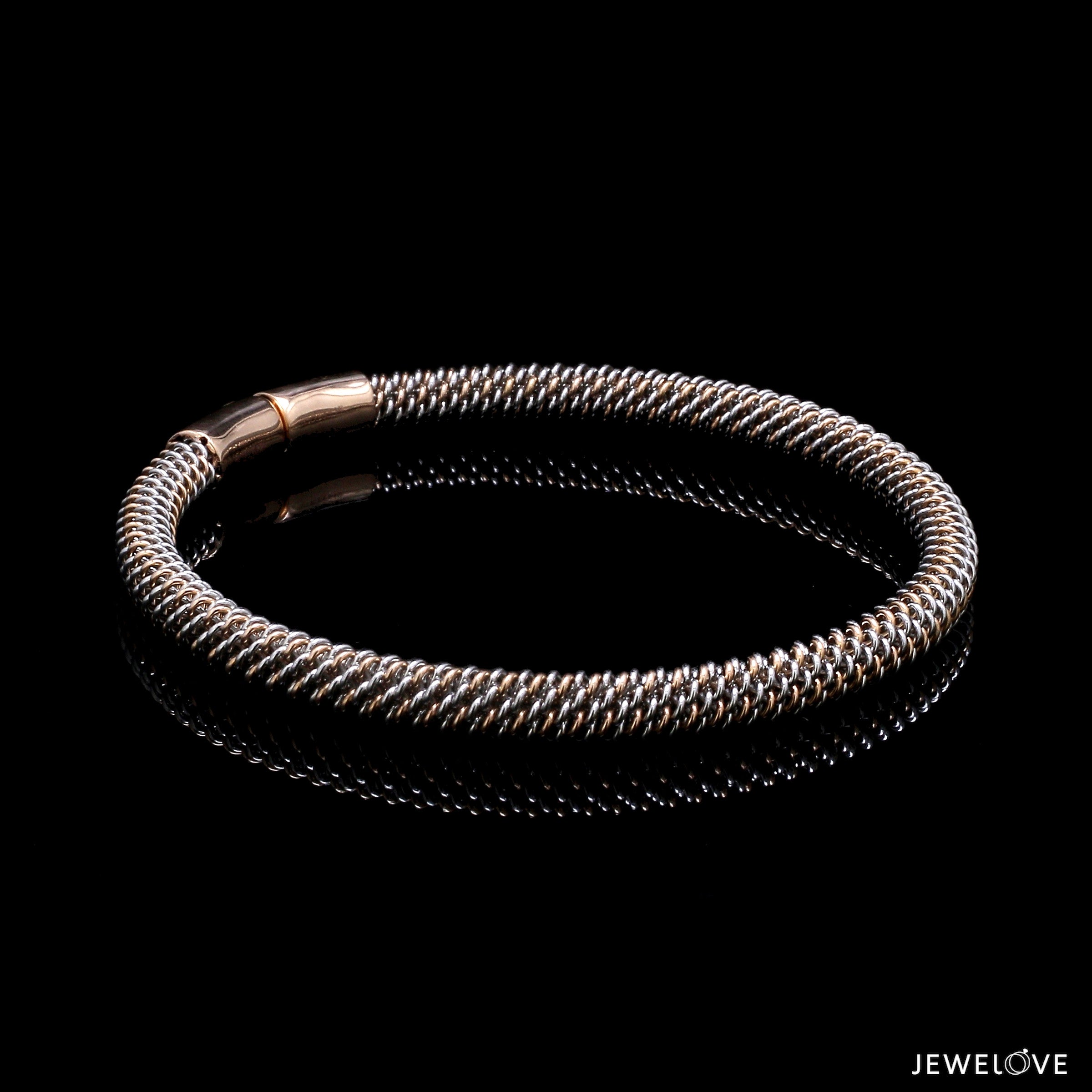 5mm Platinum & Rose Gold Bracelet for Men JL PTB 1087-RG