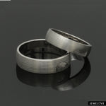Load image into Gallery viewer, Fingerprints Heart Platinum Love Bands Couple Rings JL PT 1405
