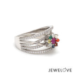 Load image into Gallery viewer, Ruby Navratan Platinum Ring with Diamond JL PT 1356   Jewelove.US
