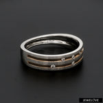 Load image into Gallery viewer, Designer Platinum Rose Gold Ring with Grooves &amp; Diamonds for Women JL PT 570-A
