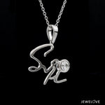 Load image into Gallery viewer, 50-Pointer Solitaire Platinum Name Pendant JL PT P 331   Jewelove.US
