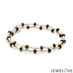 Load image into Gallery viewer, Japanese Platinum Rose Gold with Black Beads Nazariya / Nazariye Bracelet for Kids JL PTB 1230
