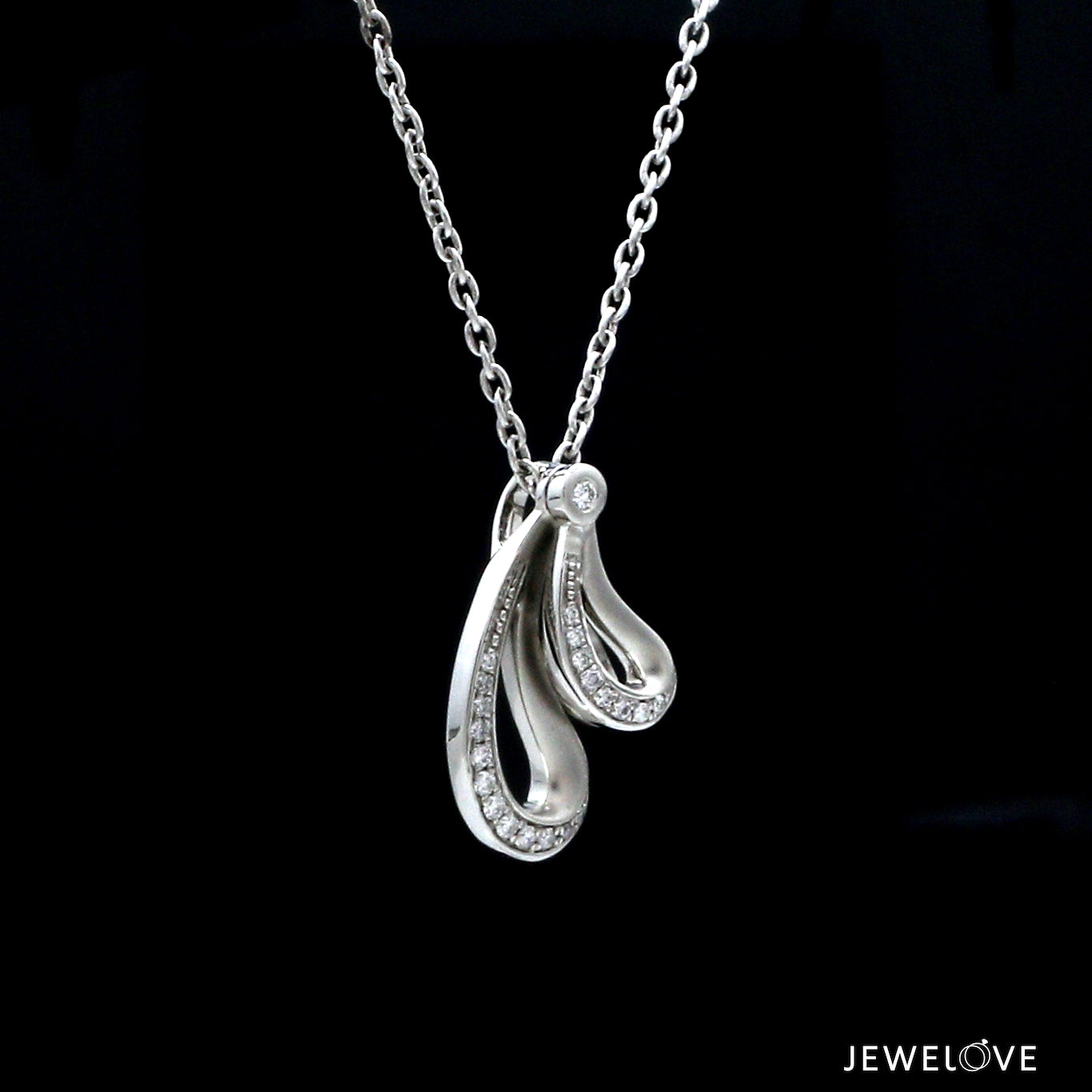 Evara Platinum Double Style Diamond Pendant for Women JL PT P 238