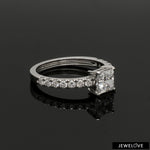 Load image into Gallery viewer, 1-Carat Princess Cut Solitaire Diamond Shank Platinum Ring JL PT 1313-C   Jewelove.US
