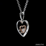 Load image into Gallery viewer, Evara Platinum &amp; Rose Gold Heart Single Diamond Pendant JL PT P 325
