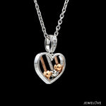 Load image into Gallery viewer, Evara Platinum &amp; Rose Gold Diamonds Heart Pendant JL PT P 322   Jewelove.US
