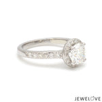 Load image into Gallery viewer, 1-Carat Solitaire Lab Grown Diamond Accents Platinum Engagement Ring JL PT LG 977-A
